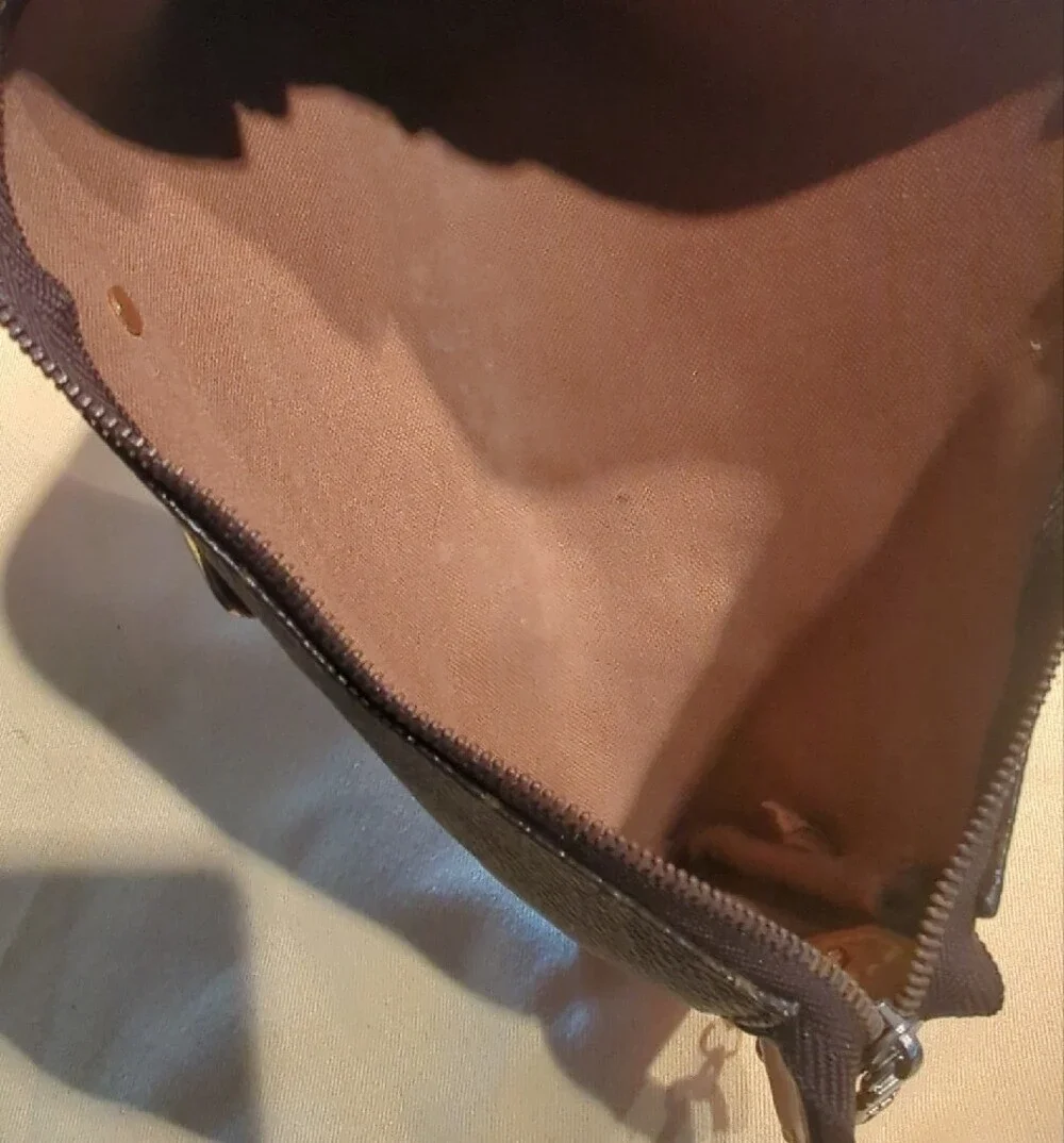 Authentic Louis Vuitton Monogram Eva Clutch Canvas Brown & Tan Chain Crossbody